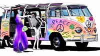 VW microbus hippie style